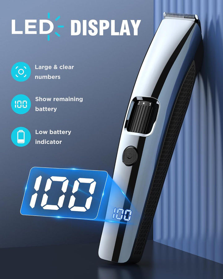 Beard Trimmer Men, Hair Clippers Men Electric Shavers with Zoom Wheel(1-10Mm), Cordless Hair Clippers with Battery Indicator,Electric Razor USB Rechargeable Facial Hair Trimmer,Body Hair Grooming Kits