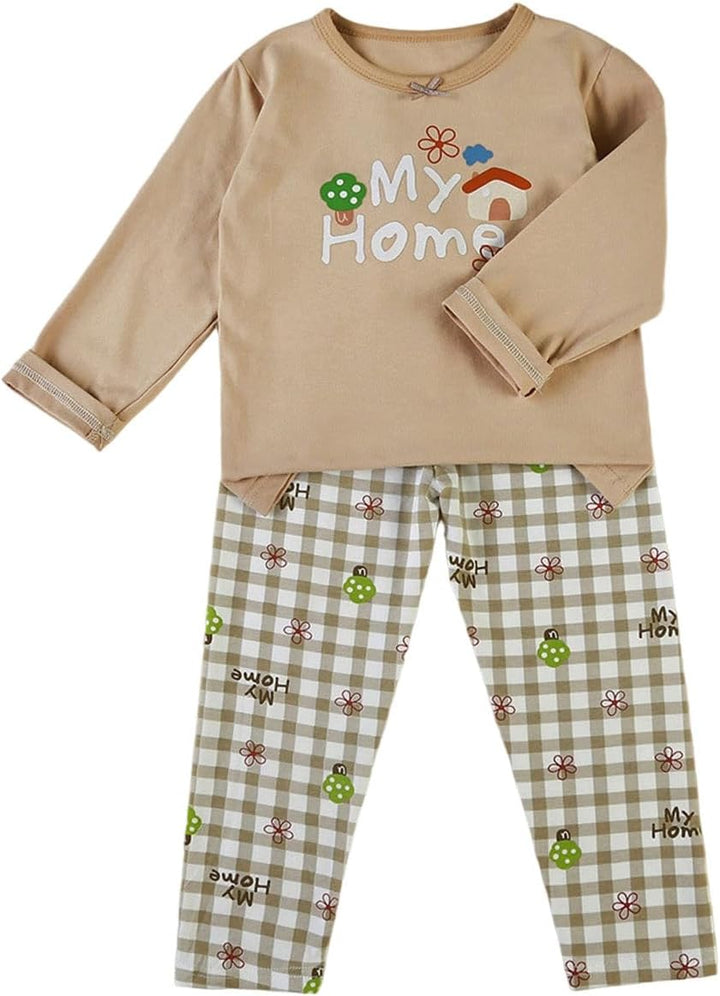 Soft and Cozy Girls Thermal Underwear Long Sleeve Top Pants Loungewear for Toddlers Kids