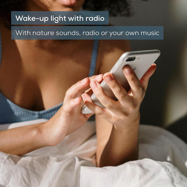 WL50 Wake up Light | Daylight Table Lamp | Helps to Support the Sleep Rhythm | LED Technology | FM Radio with 10 Memory Spaces | Bluetooth & Aux Input | 3 Light Levels