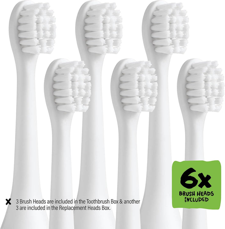 Kids Electric Toothbrush - Rechargeable Vibrating Toothbrush with Timer, Includes 6 Replacement Heads, Halloween Gifts for Kids, Girls and Boys, Kid & Toddlers Age 2+, Monster