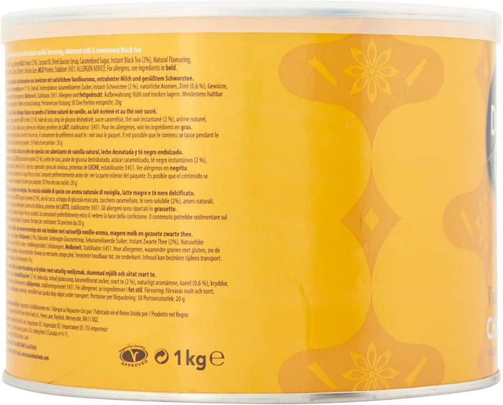 Vanilla Chai Latte 1Kg (Pack of 1) - Just Add Water, Vanilla Chai Latte Powder (50 Servings)