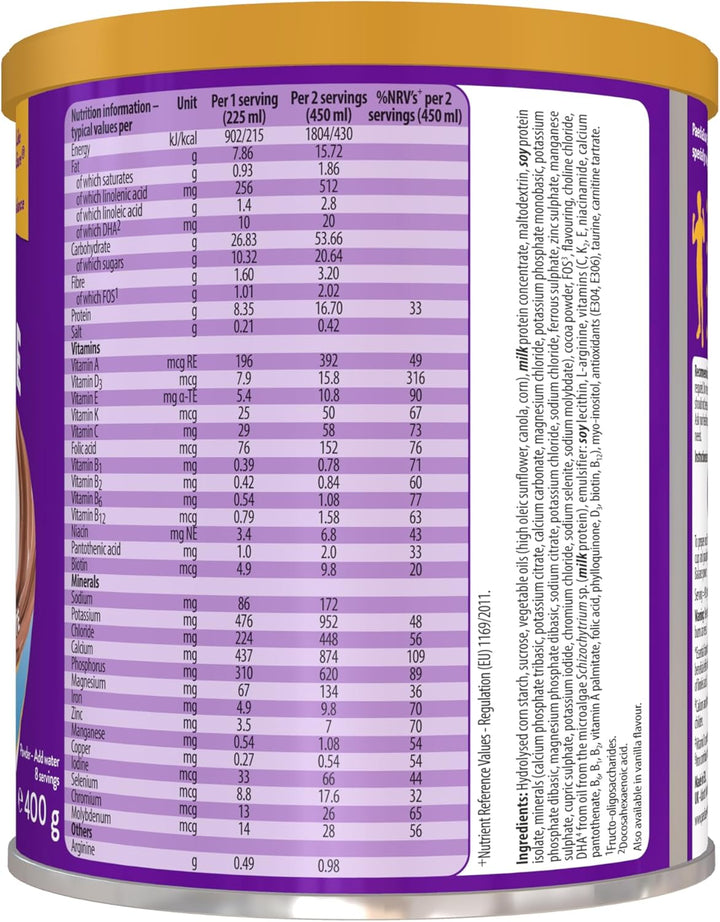 Teen Multivitamin Protein Powder – Chocolate – 400G – Teenager Supplement with 27 Vitamins & Minerals – Vitamin D & Protein – Vegetarian – for Busy Teens 11-16 Yrs Old – by Paediasure Shake