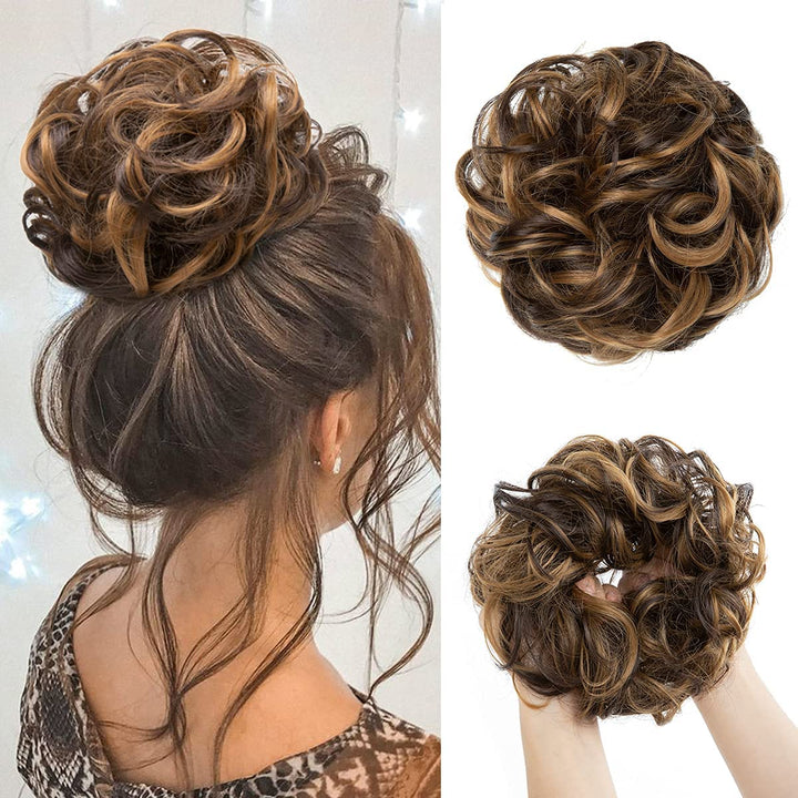 Messy Bun Hair Piece for Womens Synthetic Scrunchies Buns Extension Hairpieces Updo Pony Tail Dirty Blonde