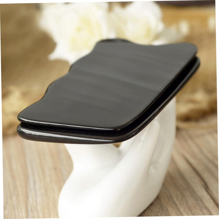 Natural Horn Gua Sha Tool Multi-Functional Massager Board for Face Neck Back Therapy Massage Smooth Skin-Friendly Scraping Plate for Relaxation and Relief