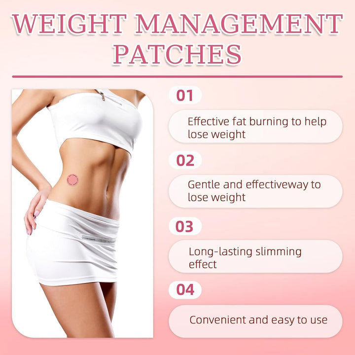 GLP-1 Weight Loss Patches, 60Pcs Weightle Patche Healthy Shae Suort Botaical Platbaed Formula with Bererie, Vegan Gentle & Soothing Support for Women & Men, Easy to Use