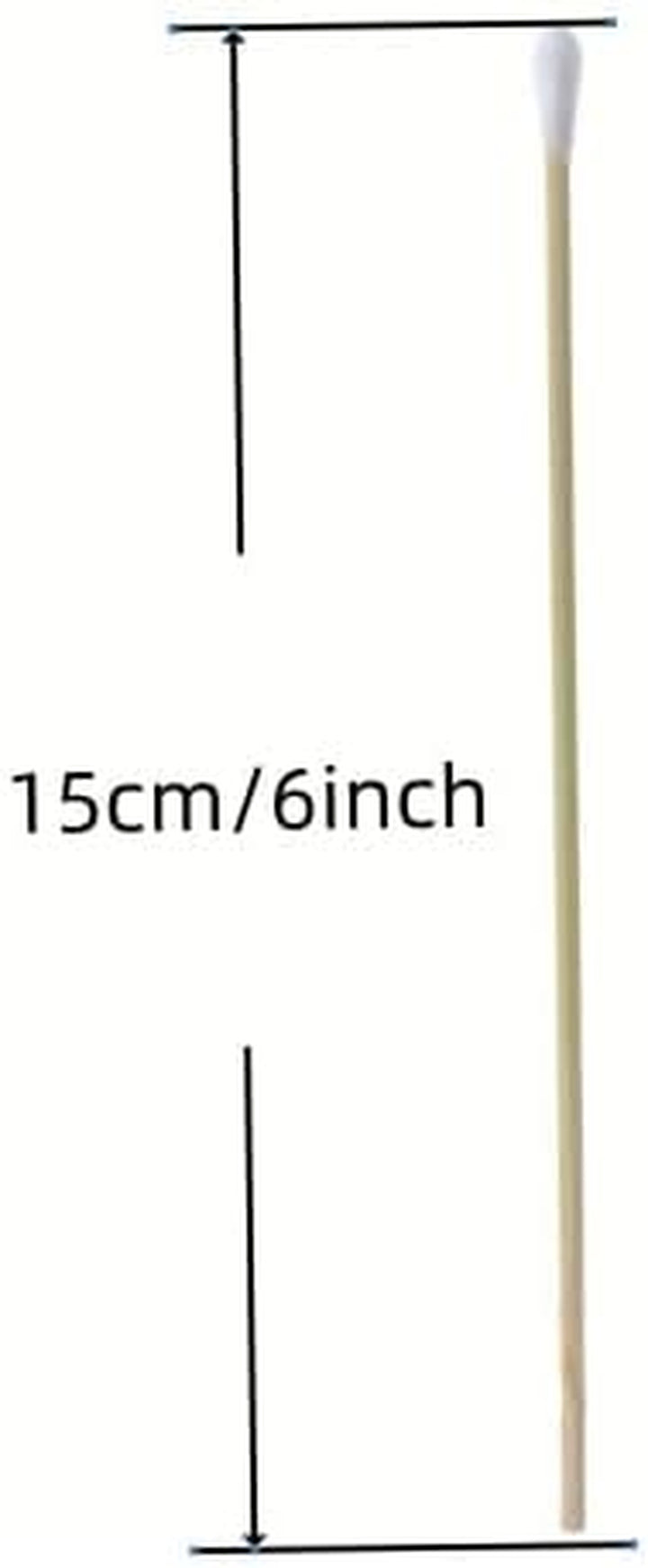 6 Inch Ear Buds, 200 Pcs Long Cotton Swabs Ear Picks with Extra Long Wooden Handle for Ear Wax Cleaning, Beauty, Jewelry, Polishing