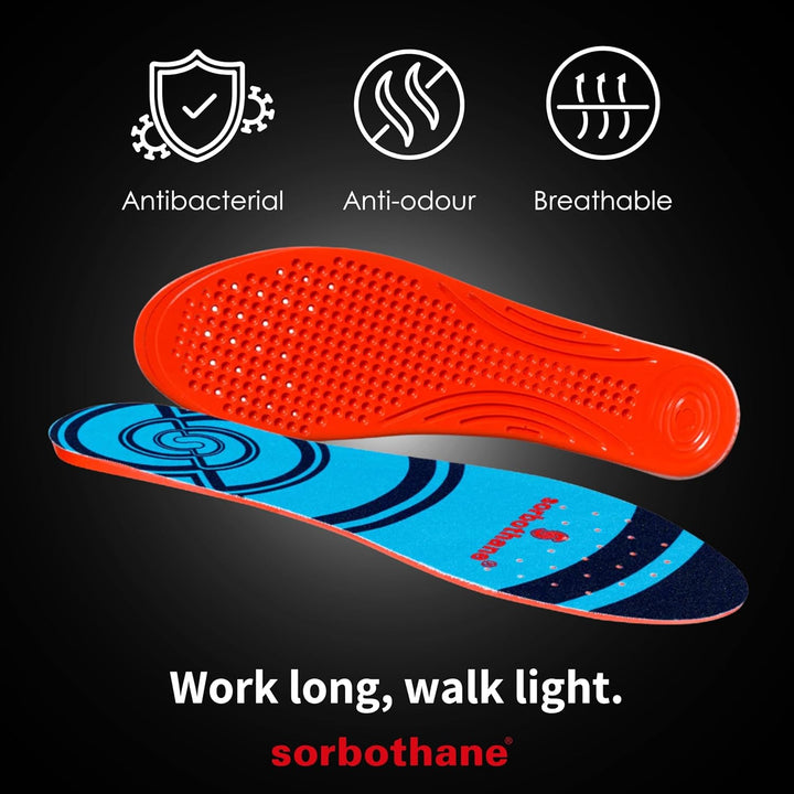 Shock Stopper Insoles Men & Women – Full-Length Shock Absorbing Full Strike Insoles for Running, Football, Tennis & High-Impact Sports – Antibacterial, Trim-To-Fit Inserts – Sizes 3-12.5UK
