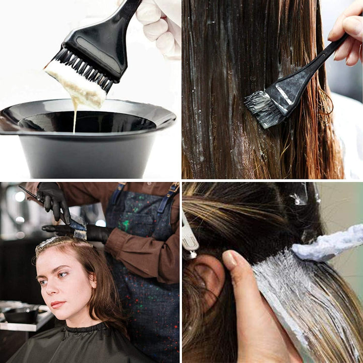 21 Pieces Hair Dye Tools, DIY Salon Hair Coloring Bleaching Tools Set Including Hair Tinting Bowl, Dye Brush, Ear Cover, Hair Highlighting Cape, Shawl, Gloves, Hair Clip Kits (21 Pcs, Black)
