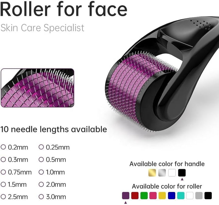 Derma Roller Hair Growth Men and Women, 540 Titanium Micro Needling Roller for Hair Growth, Beard Roller for Skin Care and Beard Growth,Universal with Carry Case (Derma 0.5Mm)