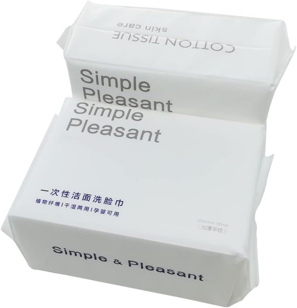 5.9X7.9Inch Organic Cotton Facial Wipes Towel; Ultra Soft Baby Care Tissue, Absorbent Body Wipe for Washing Face Eye Makeup Remover Nail Polish, Wet/Dry Disposable Use Cleaning Face Wipe(2Packs)