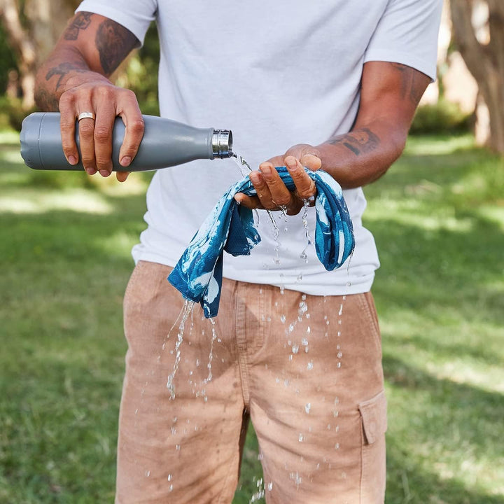 Quickcool Cooling Towel - for Athletes, Sports, Workouts, Fitness - Dual Layered Fabric Technology, Instant Relief, Cools to 15°C - Includes Bag - 25" X 12"/63 X 29Cm