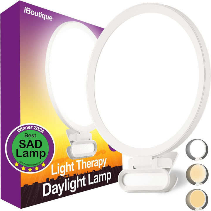 SAD Lamp, Our SAD Light Therapy Lamp Has 10K / 10,000 Lux Daylight, 3 Colour Temps, 10 Daylight Lamp Brightness Levels, UV, Flicker Free and Sun Light Optimised for Good Melanopic Efficiency