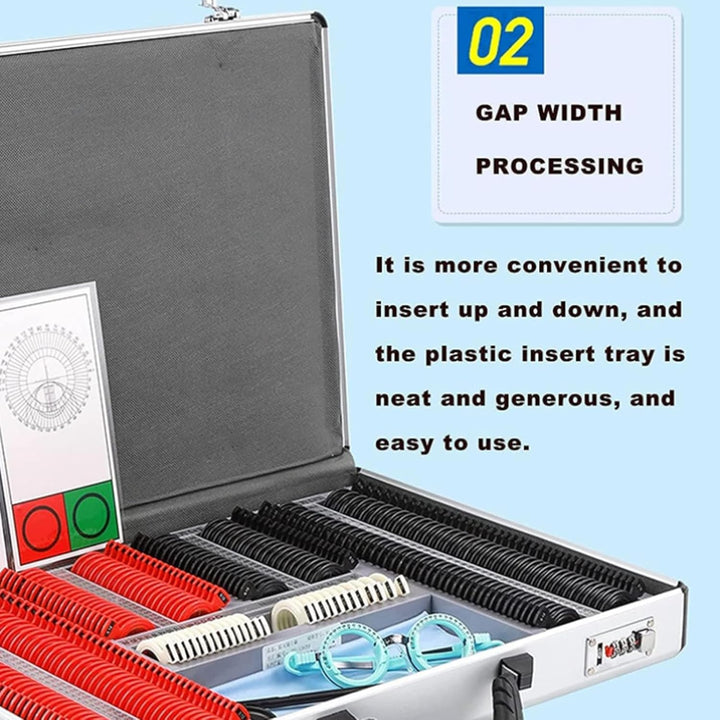 266 Pcs Optical Trial Lens Set Optometry Kit, Plastic Rim Aluminum Case Trial Frame Optometry Optician Test with Trial Frame, Suitable for Optometry and Optician