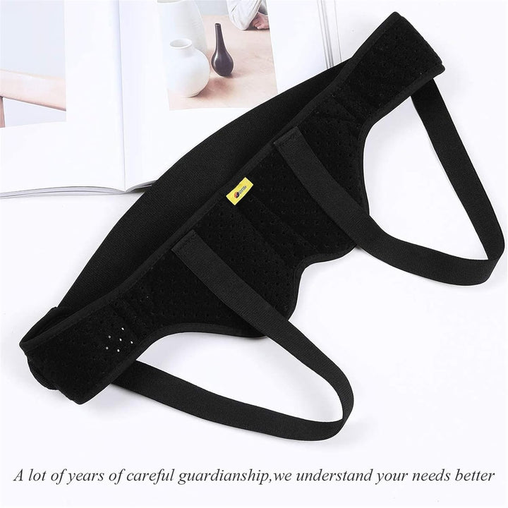 Hernia Belt for Men and Women Flexible Adjustable Inguinal Groin Hernia Belt Support Truss Pain Relief Recovery Strap with 2 Removable Compression Pads Comfortable Material (M)