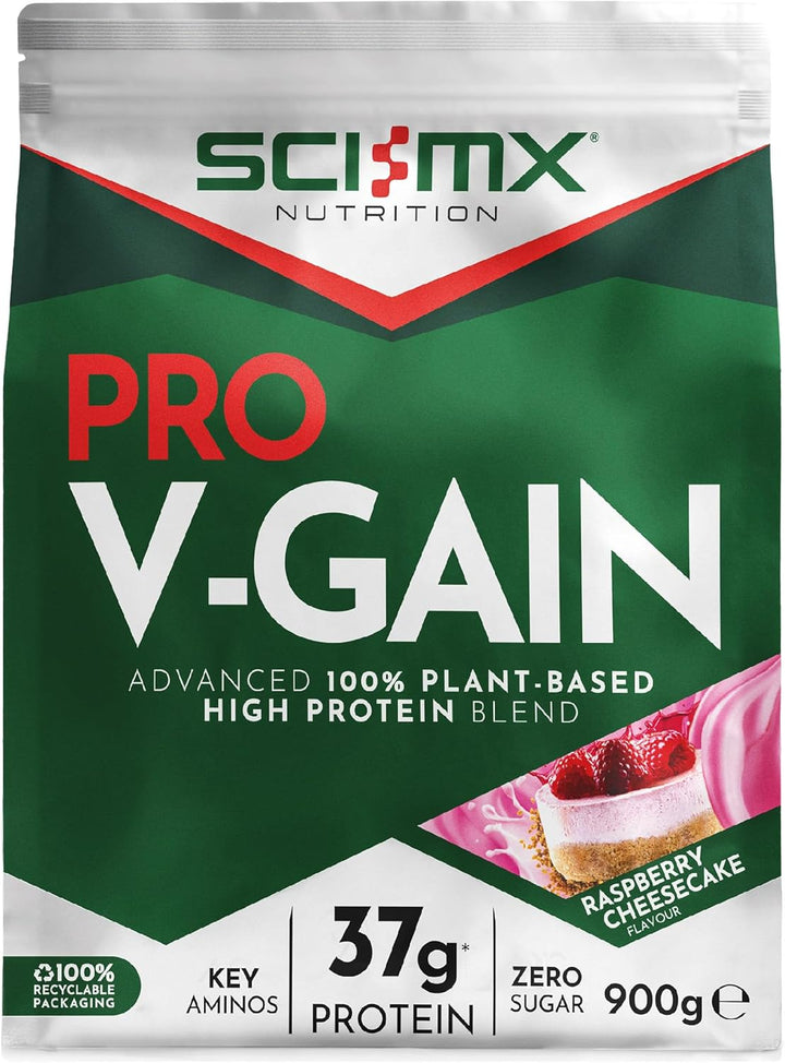 Pro-V Gain - 100% Vegan Vanilla Flavour Soy Protein Powder Isolate + B12 + Magnesium - Muscle Growth & Maintenance - Sugar Free, Non-Gmo - 2.2KG (49 Servings) 34G of Protein per Serving