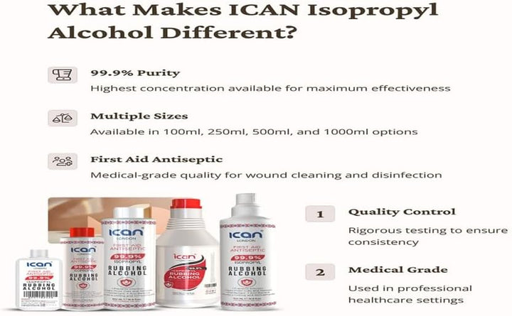 Isopropyl Rubbing Alcohol 99.9% First Aid Antiseptic Disinfectant 100Ml