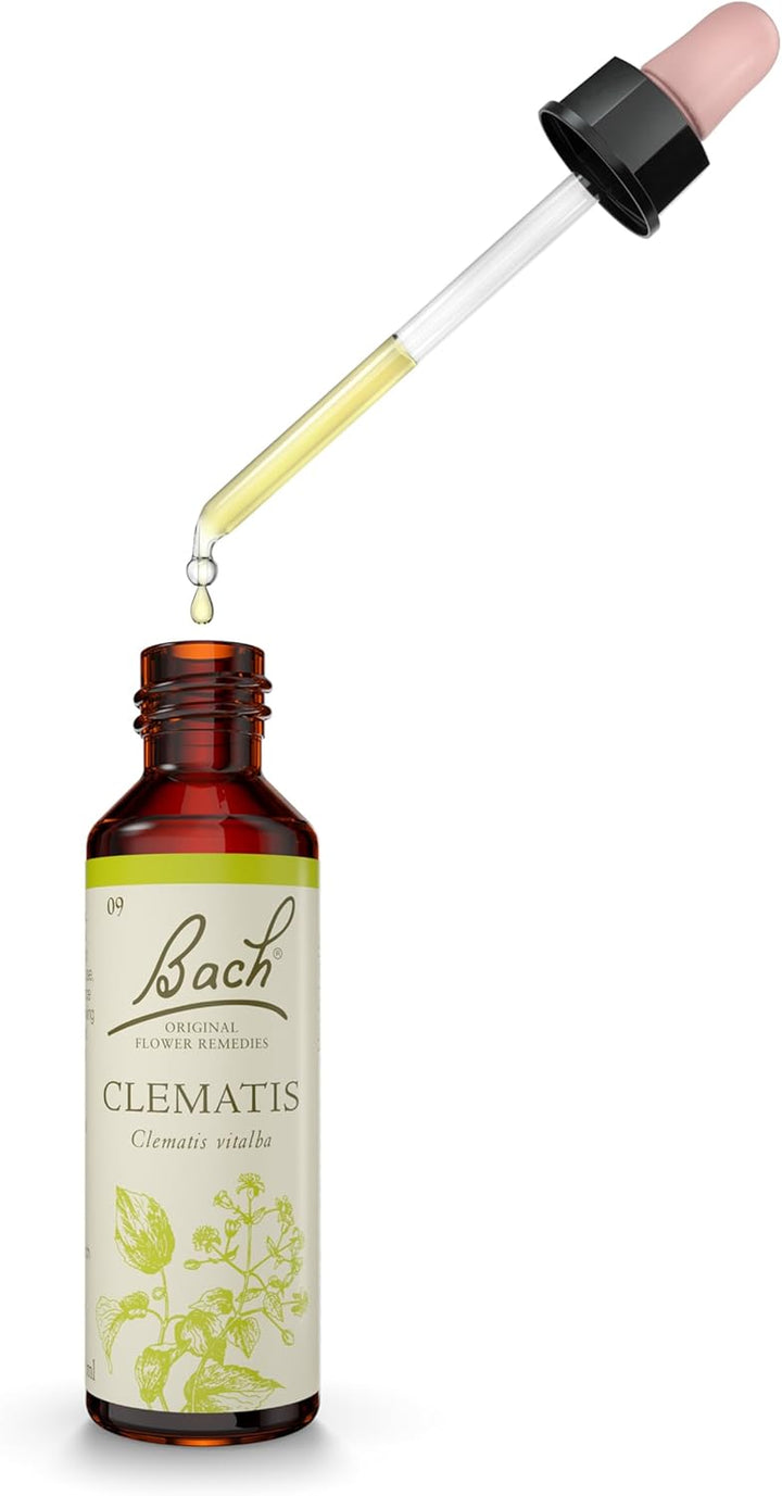 Bach Original Flower Remedies (Clematis) Live the Day, Be Focused, Emotional Wellness, Natural Flower Essence, 20Ml