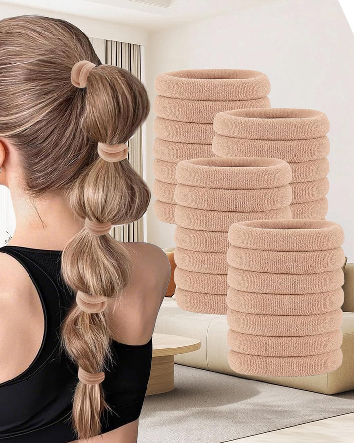 35PCS Hair Ties for Women, Smooth and Thick Black Hair Bands, Durable Elastic Hair Ties for Secure Ponytail Holding (Black)