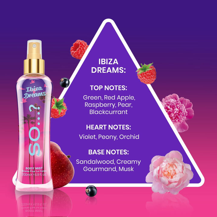 Summer Escapes Womens Ibiza Dreams Body Mist Fragrance Spray 200Ml