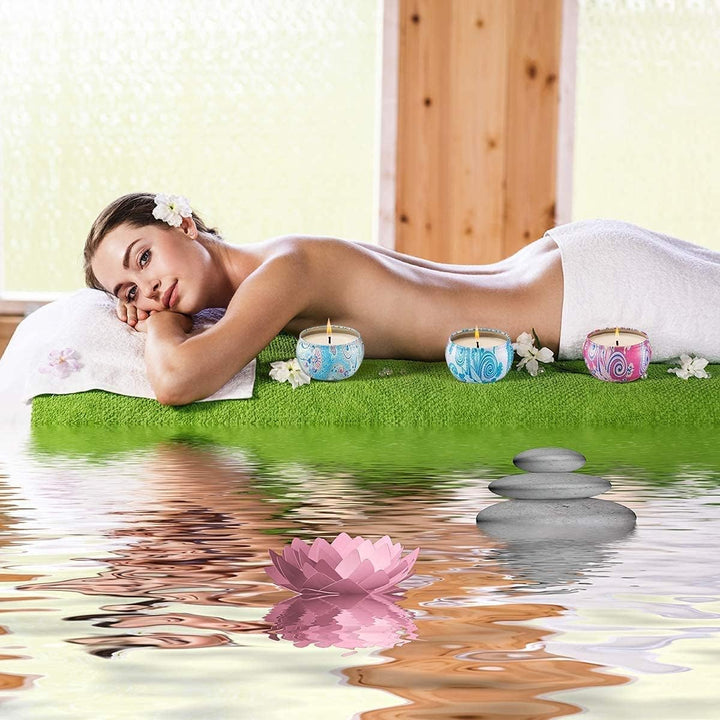 4 X 125 Grams Scented Candles, Soy Wax Aromatherapy Candle Gift Set for Women, Rose, Lavender, Vanilla, Lemongrass