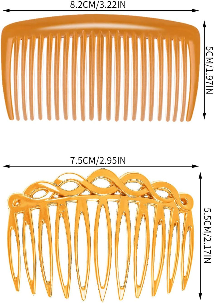 12Pcs Hair Combs Slides, Hair Slides Plastic French Twist Decorative Hair Comb Hair Accessories for Women Girls, 11 and 23 Teeth