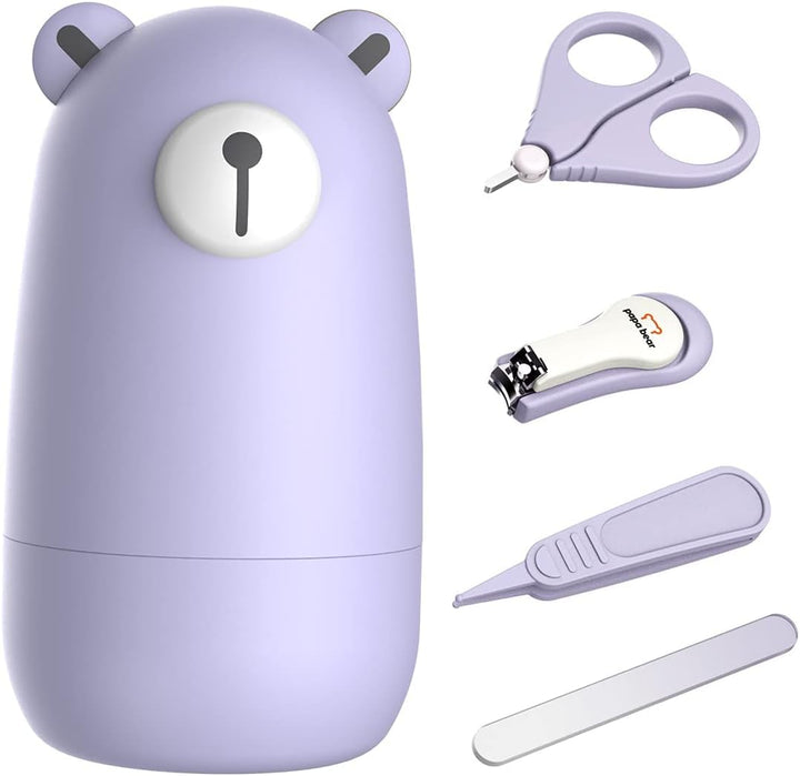 Baby Nail Clippers Set with Cute Case, Infant Fingernail and Toenail File Kit for Newborn Manicure and Pedicure, New Mom Grooming Gift