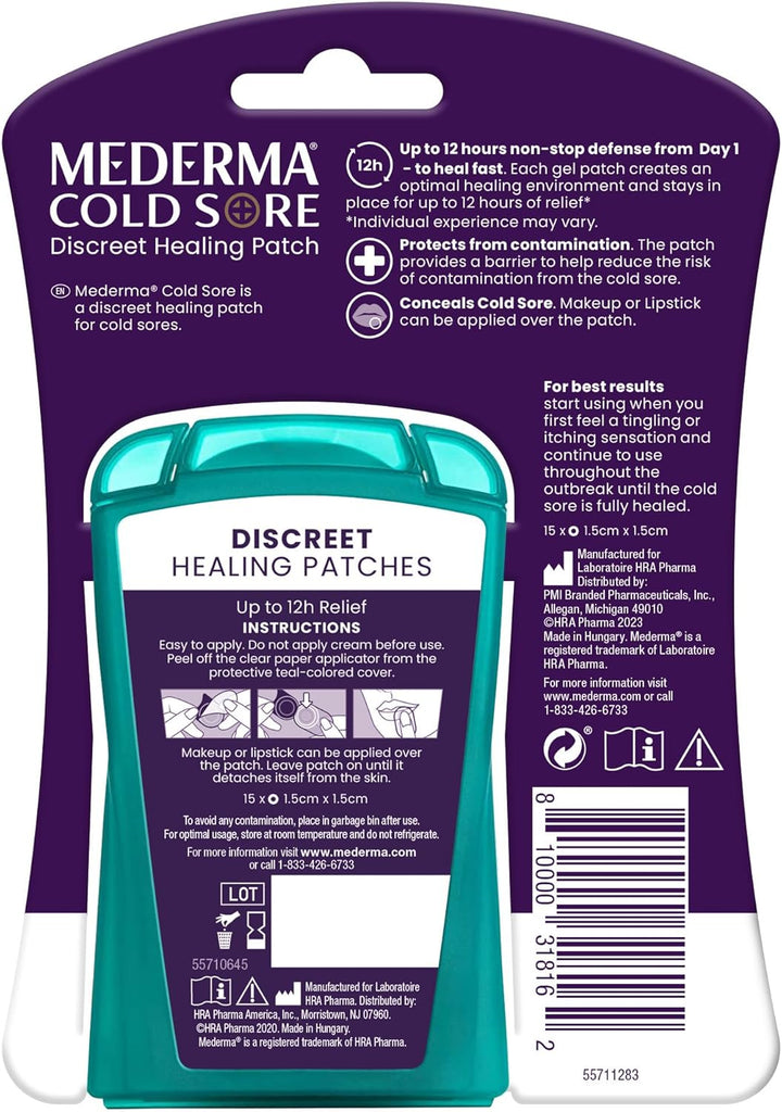 Cold Sore Discreet Healing Patch - a Patch That Protects and Conceals Cold Sores - 15 Count