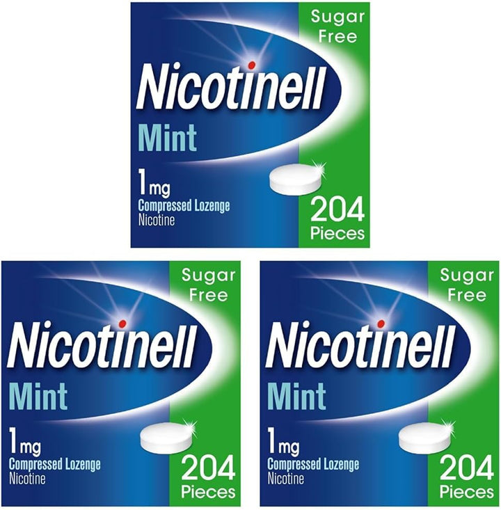 Mint Lozenge 1Mg (204 Lozenges), Stop Smoking Aid, Sugar Free Nicotine Lozenges, Fresh Mint Flavour, 1Mg Regular Strength for Light Smokers, Quit Smoking Aid