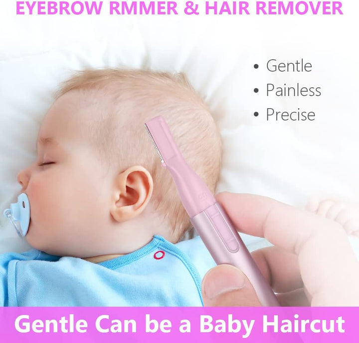 Eyebrow Hair Removal for Women Men, Upgraded Mini Portable Eyebrow Trimmer, Painless Face Hair Shaver Electric Eyebrow Razor for Brows Face Cheek Lips Peach Fuzz