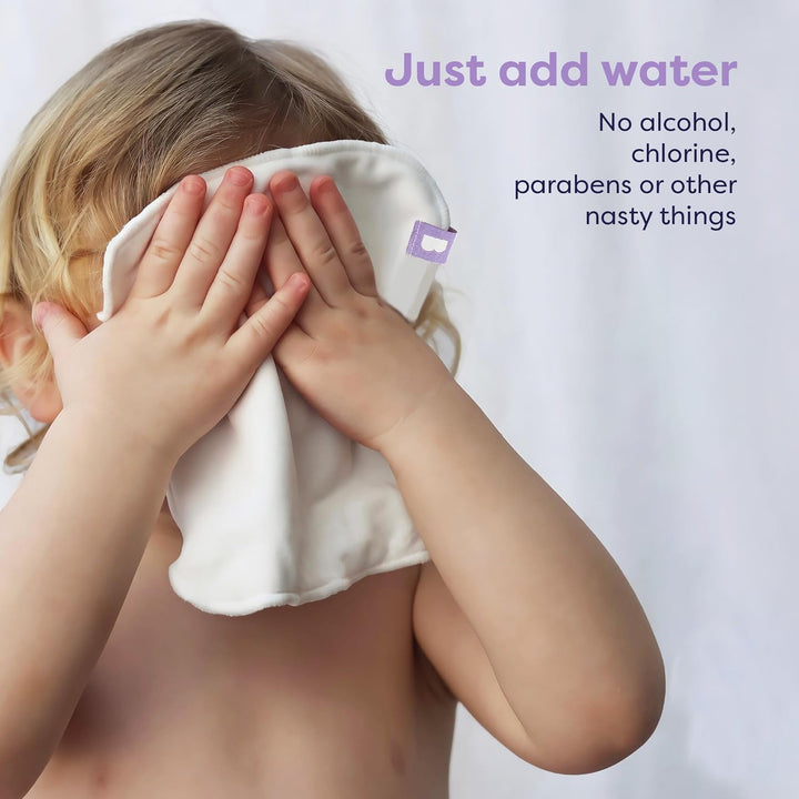 , Reusable Baby Wipes - Everyday Pro - Sustainable and Chemical-Free, Double-Sided Washable Wipes, Pack of 10, Snow - Packaging May Vary