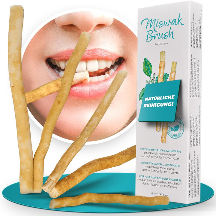 Miswak Toothbrush from  - Siwak SWAK, Traditional Arabian Toothbrush, Wooden Toothbrush, for Natural White Teeth, 5Pcs