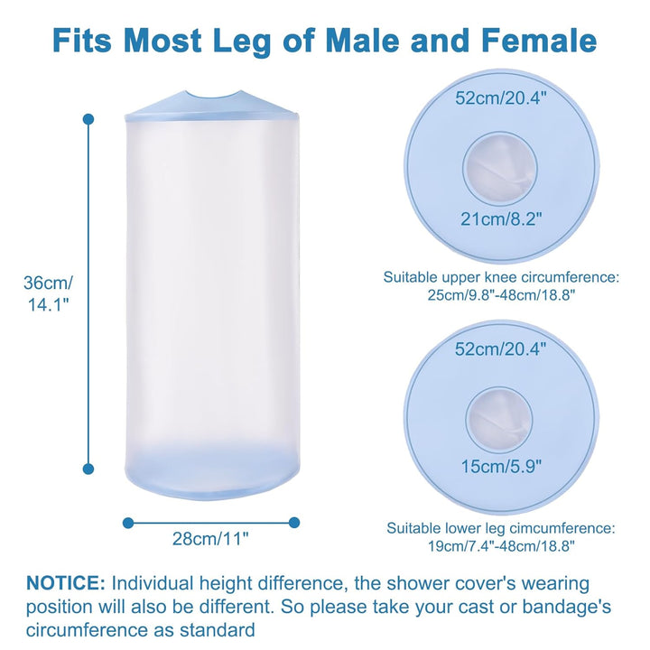 Knee Cast Cover for Showering, Knee Shower Protector after Surgery, Reusable Cast, Dressing and Bandage Cover
