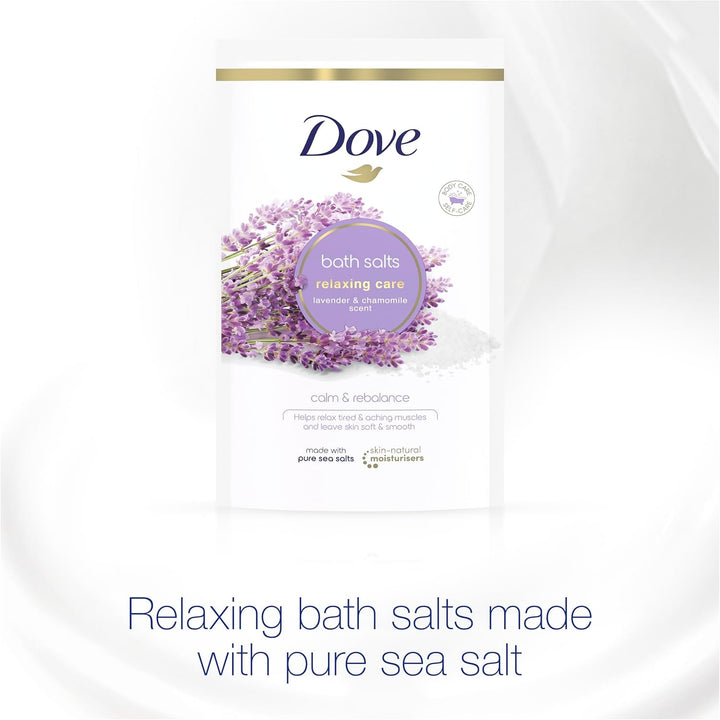 Relaxing Care Lavender & Chamomile Bath Salts with Skin-Natural Moisturisers to Relax Your Mind & Body, Leaving Your Skin Smooth & Soft 900 G