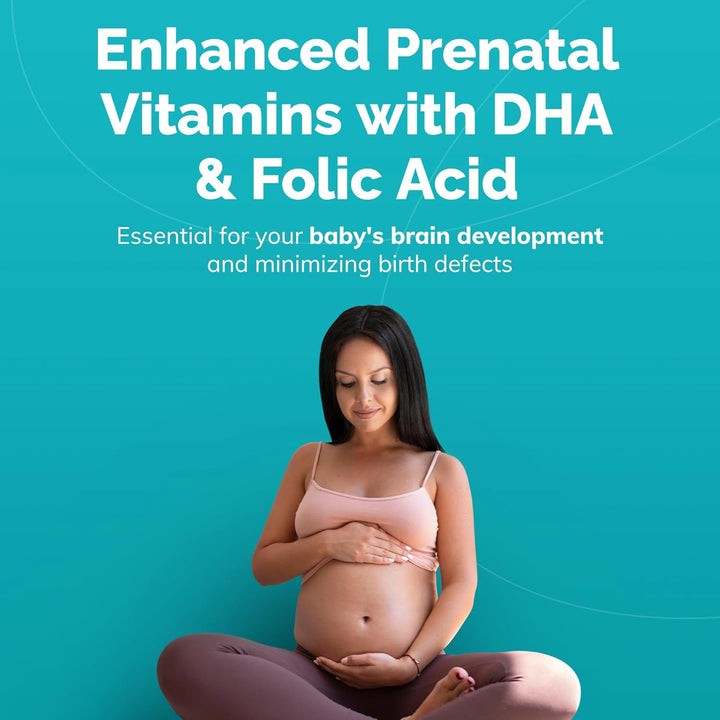 Prenatal Vitamins for Women - Multivitamin with DHA, Choline, Folate, Non GMO Pregnancy Supplement | 30 Day Supply, Pre Conception Vitamin, Fertility Booster, Help Get Pregnant | 60 Caps