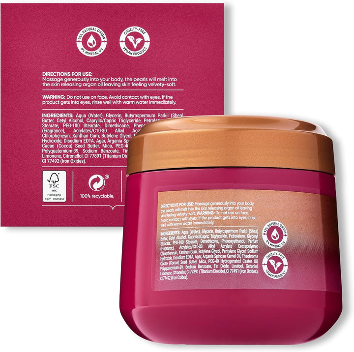 Spa Ruby Oud Melting Pearl Body Butter with Shea Butter & Argan Oil, No Mineral Oil, Cruelty Free & Vegan Body Moisturiser for Women, 300G