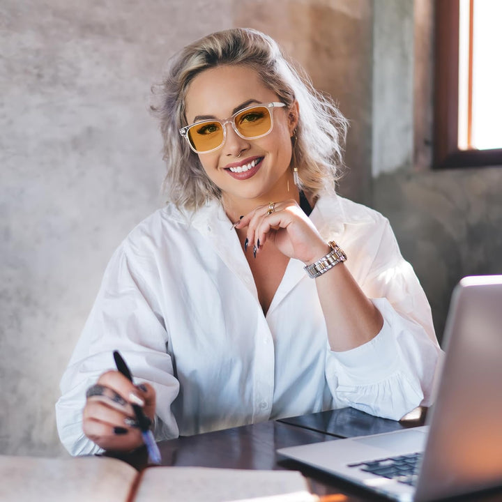 Blue Light Blocking Gaming Glasses Esports Computer Gamer Glasses Powerful Professional Screen Filter, anti Glare Fatigue and Eyestrain UV400 Glasses for Women Men (Video Games, Console, TV, PC)