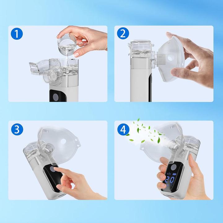 Nebuliser Machine for Adults & Kids,Efficient & Quiet Portable Nebuliser Handled Nebulizer for Home & Travel