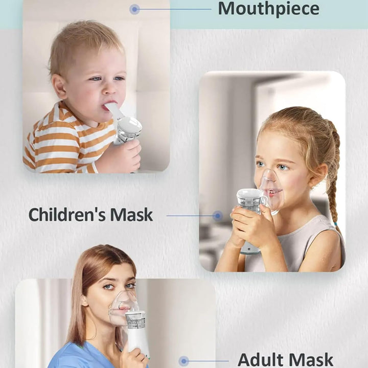Portable Nebuliser Machine for Adults and Kids Rechargeable Mesh Nebulizer with LED Display 3 Modes Quiet Steam Inhaler Inhalator for Breathing Home and Travel Use