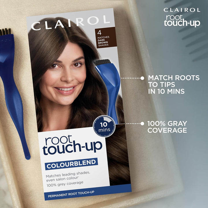 Root Touch-Up Permanent Hair Dye, 4 Dark Brown (Packing May Vary)