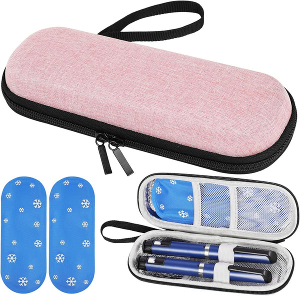 Insulin Cooler Travel Case, Medicine Cooler for Travel Insulin Case with 2 Ice Pack, Diabetic Supplies Insulin Pen Case, Diabetic Small Storage Travel Pack, Portable Insulin Travel Case