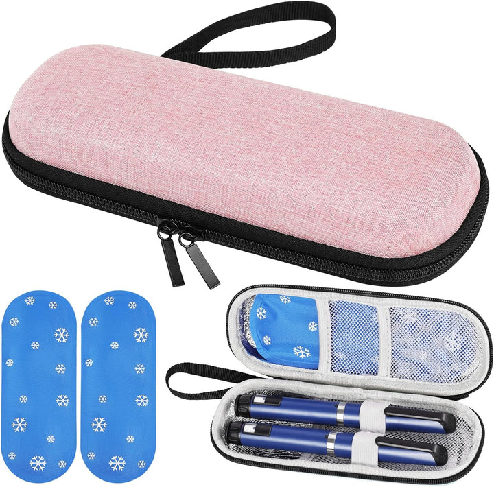 Insulin Cooler Travel Case, Medicine Cooler for Travel Insulin Case with 2 Ice Pack, Diabetic Supplies Insulin Pen Case, Diabetic Small Storage Travel Pack, Portable Insulin Travel Case