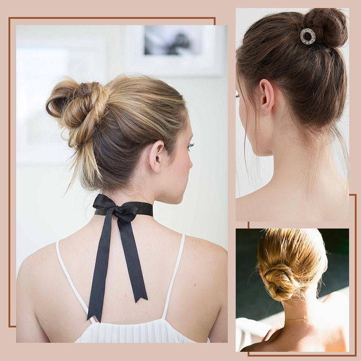 4 Pcs Hair Bun Shaper Set,Ring Style Hair Donuts for Buns with 20 Golden Bobby Pins,Beige Hair Bun Maker for Girls Kids Women DIY Chignon Hair Styles Dancer Ballerina(Four Different Sizes)
