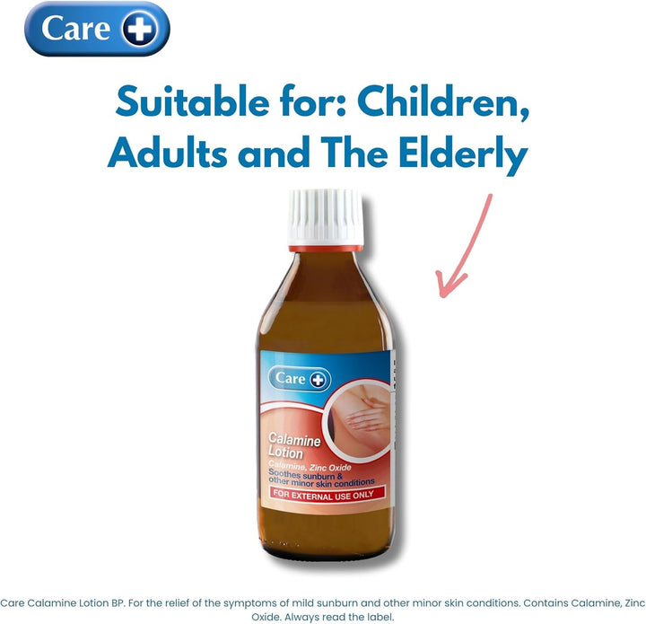 Calamine Lotion 200Ml, Mild Antiseptic and Astringent, Relieves Symptoms of Suburn and Minor Skin Conditions, Soothes Eczema, Rashes and Chickenpox