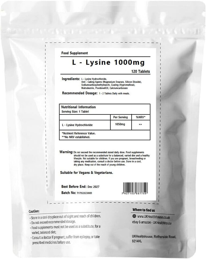 L-Lysine 1000Mg Tablets (120)