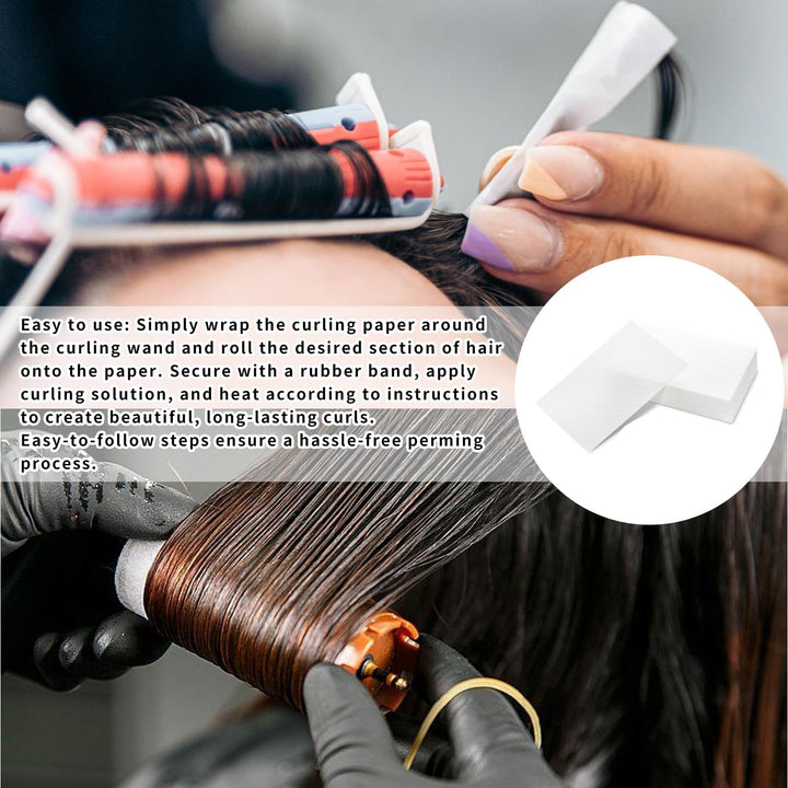 100 PCS Disposable Salon Perm Papers, Hair Perm Kit for Curling and Coloring, Non-Woven End Papers for Professional and Home Use
