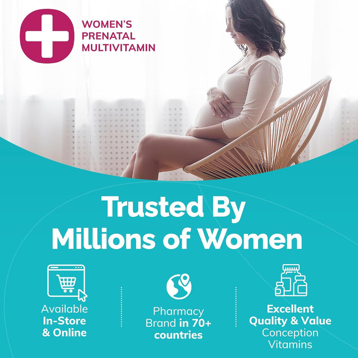Prenatal Vitamins for Women - Multivitamin with DHA, Choline, Folate, Non GMO Pregnancy Supplement | 30 Day Supply, Pre Conception Vitamin, Fertility Booster, Help Get Pregnant | 60 Caps