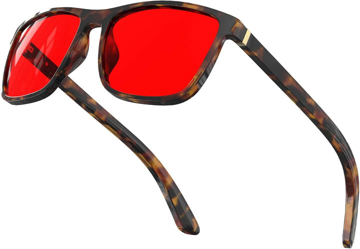 Dark Red Lens Sleep Glasses, 100% Blue & Green Light Blocking Glasses for Better Sleep, anti Eyestrain Women Men