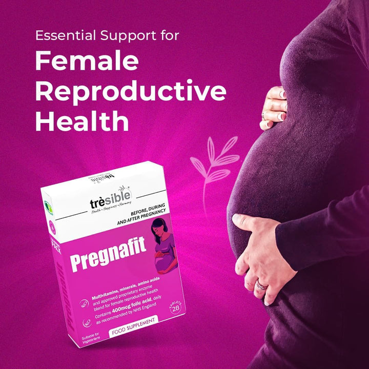 Trèsible Women'S Prenatal Pregnancy and Postnatal Supplements | Pregnafit 84 Tablets | Coq10, Folic Acid, Vitamin D, Zinc | Vegetarian, Gluten Free, Halal | Pack of 3 (28 Tabs per Pack) (3)
