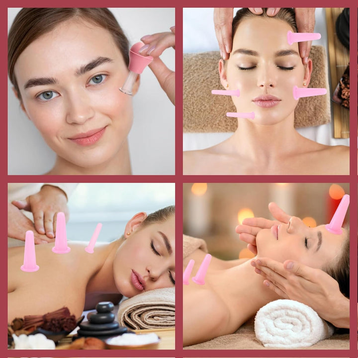 7 Pcs Facial Cupping Set for Face, Cupping Therapy Set for Face Neck Back Eyes Massage Vacuum Cans anti Massager for Facefor Body Facial Neck Eye Care
