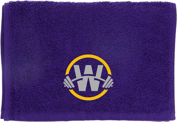 Gym Towel with Monogrammed Embroidery Initial Gift for Men & Women, Training Accessory Gift, Gym Towel Present for Weight Lifting Birthday, Retirement, Christmas - Black, J